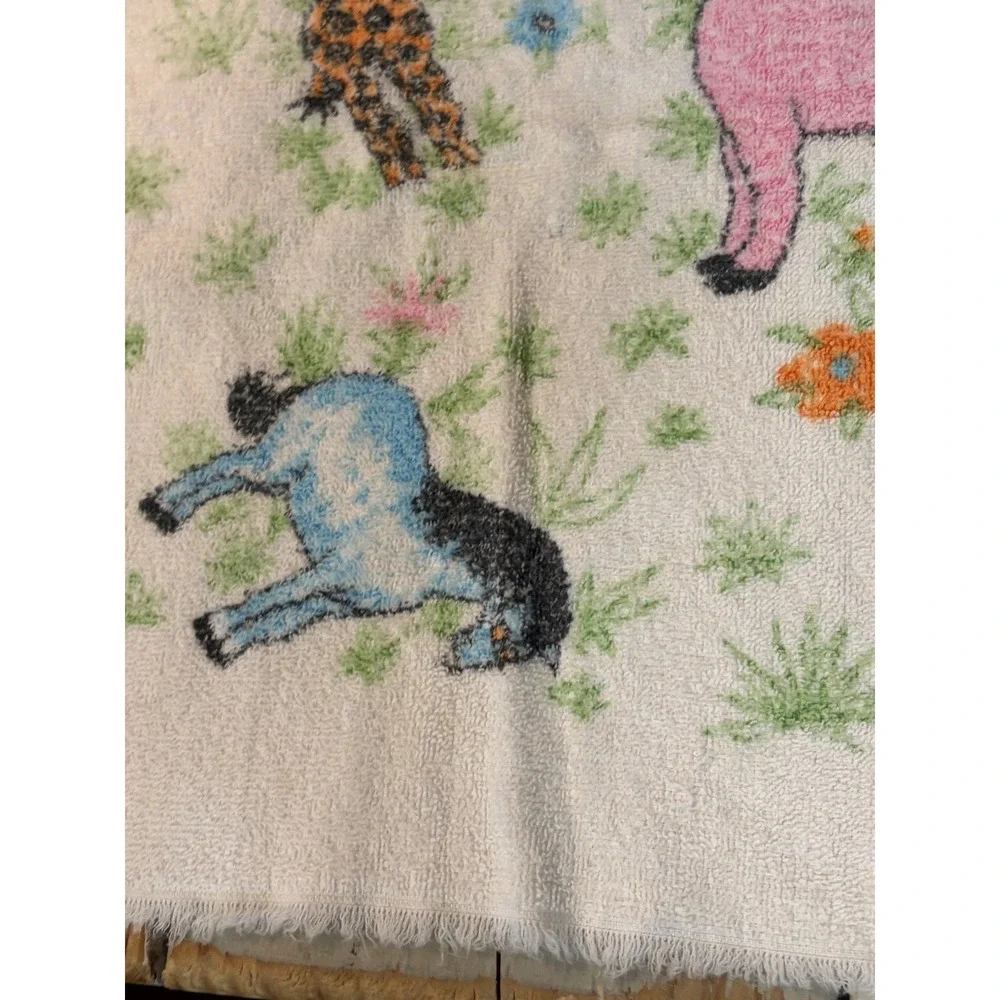 Vintage Cannon Doctor Dolittle Beach Towel White Cotton Pushmi-Pullyu 35x18